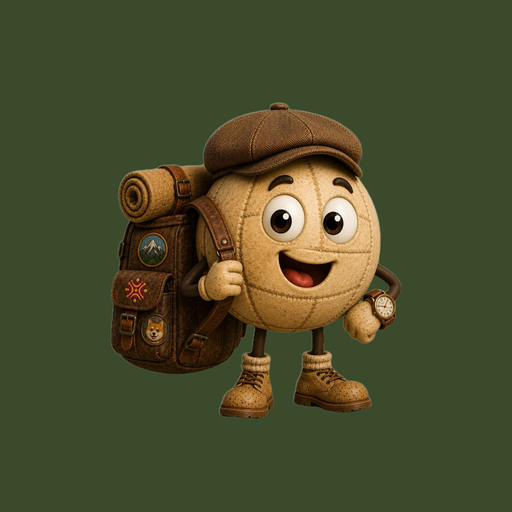Wilson, la mascota de el vIAjero, sobre fondo verde militar